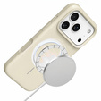 Etui silikonowe do iPhone 17 Pro, do MagSafe, antywstrząsowe, beżowe