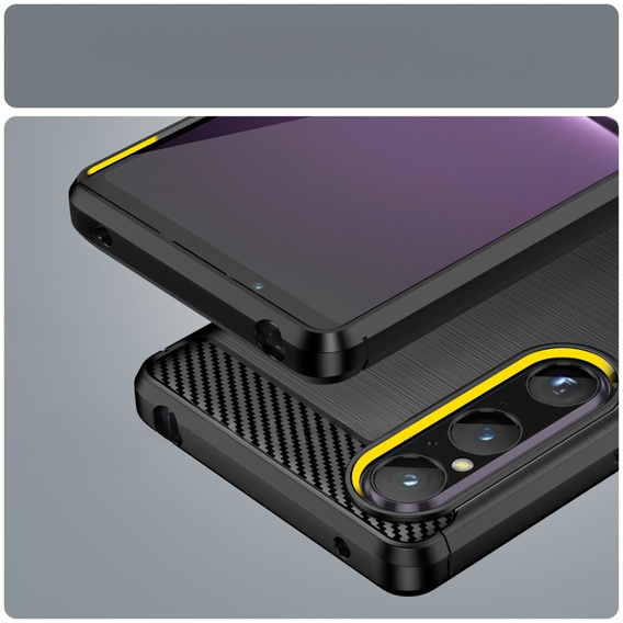 Etui do Sony Xperia 1 V, Karbon, czarne