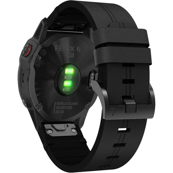 Skórzany Pasek Quickfit do Garmin 22mm, Czarny