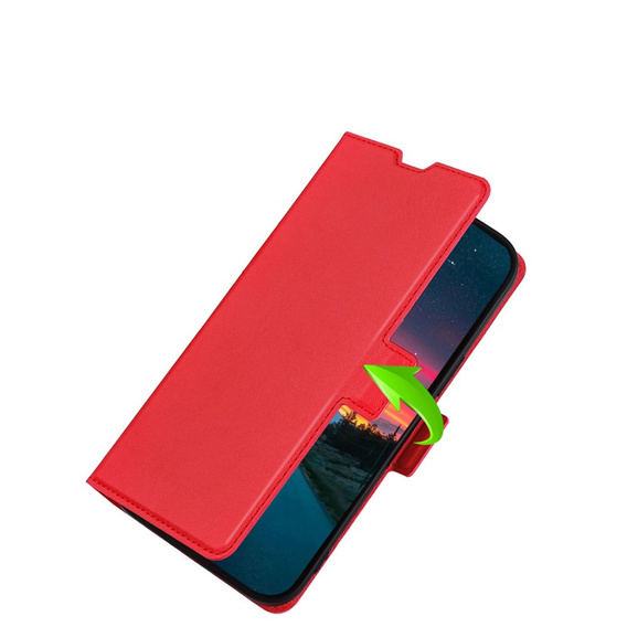 Etui z klapką do Oppo A57s, Wallet Thin Magnet, czerwone