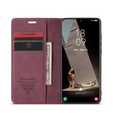 Etui CASEME do Samsung Galaxy S21 FE, Leather Wallet Case, czerwone