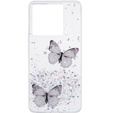 Etui do Xiaomi 13T / 13T Pro / Redmi K60 Ultra, Glitter Butterfly, białe