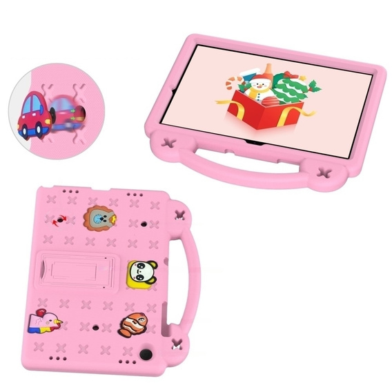 Etui do Samsung Galaxy Tab A9+, Cute Patterns, z podstawką, Różowe