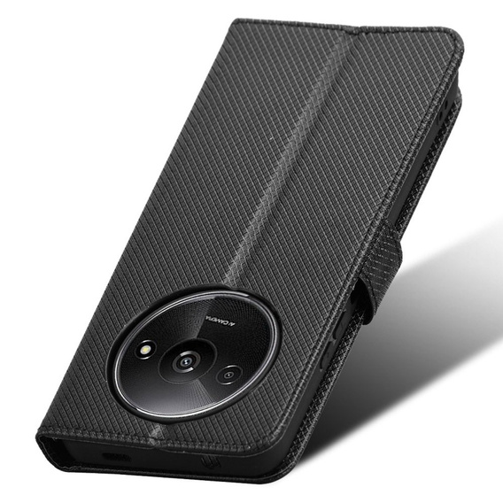 Etui z klapką do Xiaomi Redmi A3, Wallet Smart Magnet, czarne