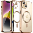 Etui do iPhone 14, Electro MagSafe, złote + Szkło na ekran