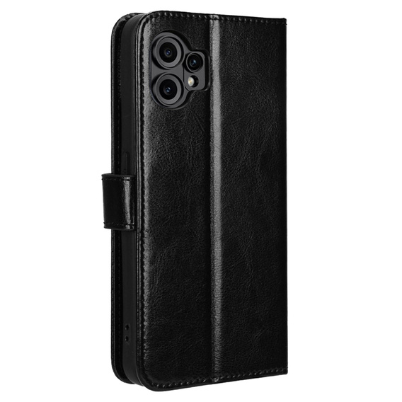 Etui z klapką do CMF Nothing Phone 2 Pro, Crazy Horse Wallet, czarne