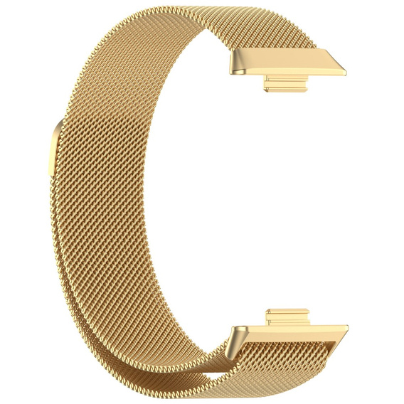 Bransoleta Milanese + 2w1 Etui + Szkło Hartowane do Huawei Watch Fit 3, Złota