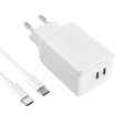 SZYBKA 2x USB-C PD 45W GAN + KABEL 1M do IPHONE 16 Pro/Plus/Max