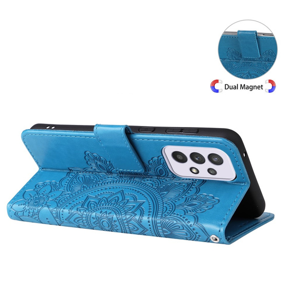 Etui z klapką do Samsung Galaxy A33 5G, Mandala, niebieskie