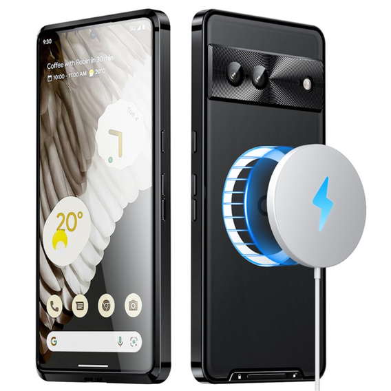 Etui z ochroną aparatu do Google Pixel 8, CamShield MagSafe, przezroczyste / czarne