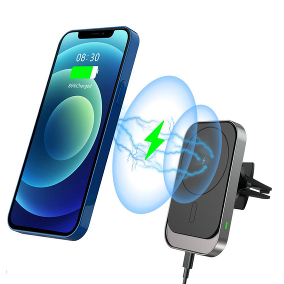 Uchwyt Samochodowy z Magsafe Ładowarka Indukcyjna do iPhone 12/13/14/15/16 Pro/Plus/Max