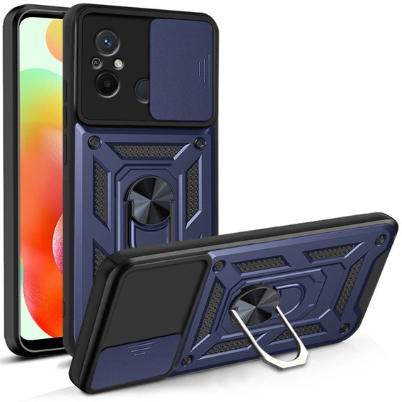 Etui pancerne do Xiaomi Redmi 12C, CamShield Slide, niebieskie
