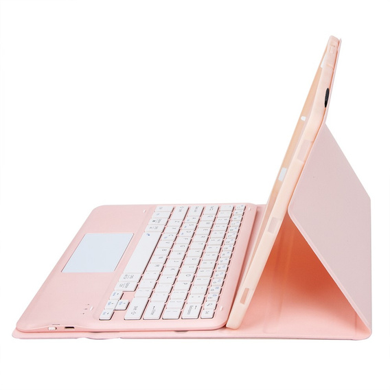 Eleganckie etui z klawiaturą i touchpadem do Lenovo Idea Tab Pro – różowe
