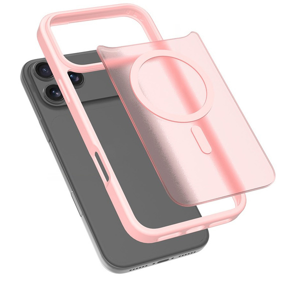 Etui Matt Case do iPhone 17 Pro, do MagSafe, półprzezroczyste różowe
