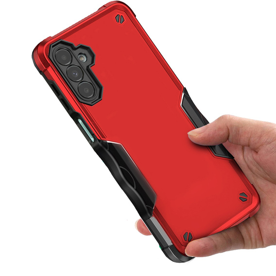 Etui pancerne do Samsung Galaxy A14 4G/5G, Dual-Layer, czerwone