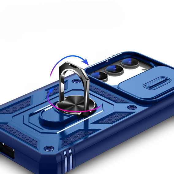 Etui pancerne do Samsung Galaxy S23 Plus, CamShield Slide, niebieskie