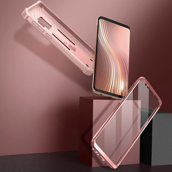 Etui pancerne do Samsung Galaxy S9, Dexnor Full Body, różowe