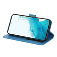 Zestaw Etui z klapką do Samsung Galaxy A54 5G, portfel Mandala i kwiaty, niebieskie + szkło