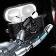 Etui z czaszką do AirPods 4 – stylowa ochrona z karabińczykiem - czarne
