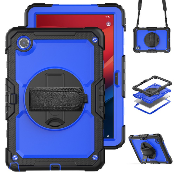 Etui pancerne do Lenovo Tab M11, ochronne 360 z miejscem na rysik, granatowe