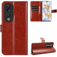 Etui z klapką do Honor 90, Crazy Horse Wallet, brązowe