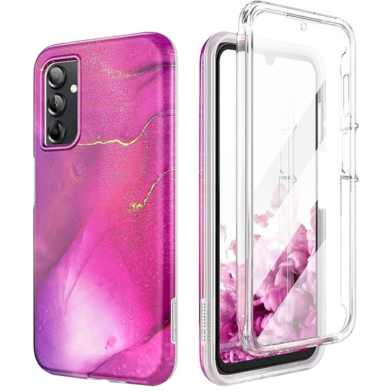 Etui do Samsung Galaxy A14 4G/5G, Suritch Full Body Marble, fioletowe