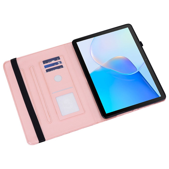 Etui do Huawei MatePad SE 10.4, Drzewo i jelenie, różowe rose gold