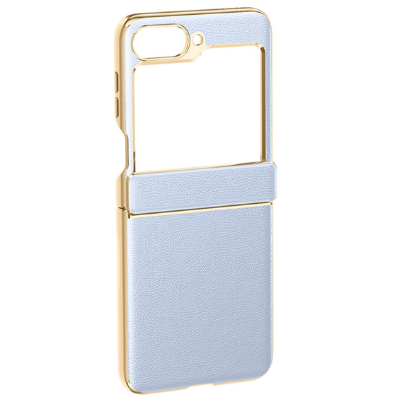 Etui Litchi Leather do Samsung Galaxy Z Flip7 FE / Z Flip6, niebieskie