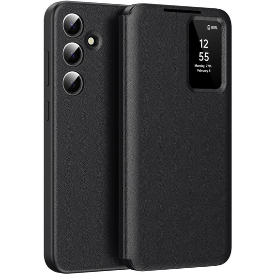Etui z klapką do Samsung Galaxy S24+ Plus, Smart View Wallet, czarne