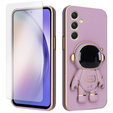 Zestaw Etui Electro do Samsung Galaxy A54 5G, Astronauta, Fioletowe + szkło