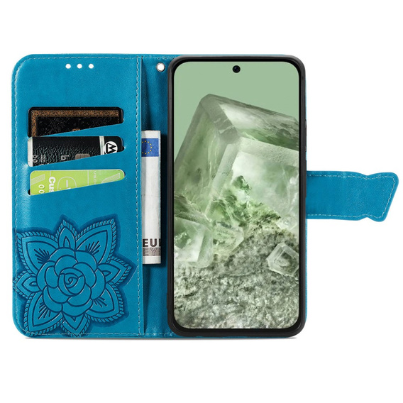 Etui z klapką do Google Pixel 8A, Butterfly, niebieskie