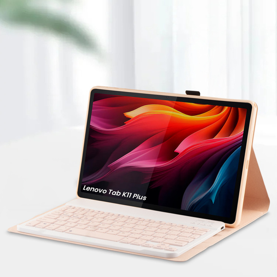 Etui z klawiaturą Bluetooth do Lenovo Tab K11 Plus – różowe