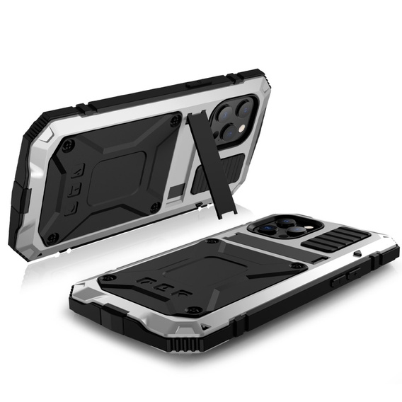 Etui do iPhone 13 Mini, R-JUST, pancerne, srebrne
