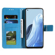 Etui z klapką do Oppo Reno7 5G, Mandala, niebieskie