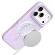 Etui silikonowe do iPhone 17 Pro Max, do MagSafe, antywstrząsowe, fioletowe