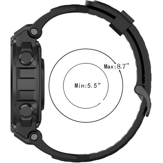 Pasek Silikonowy do Amazfit T-Rex/T-Rex PRO, Czarny