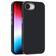 Etui ABEEL do iPhone 16e, Carbon Fiber, do MagSafe, czarne
