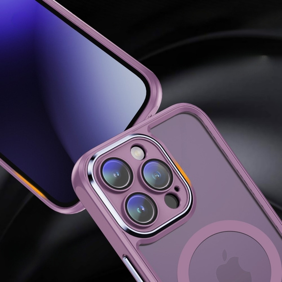 Etui do iPhone 14 Pro Max, ERBORD Impact Guard, do MagSafe, fioletowe