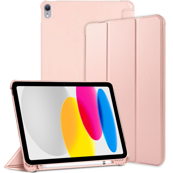 Etui do iPad 11" 2025 A16 (11 gen.) / iPad 10.9" 2022 (10 gen.), Smart Pencil, z miejscem na rysik, różowe