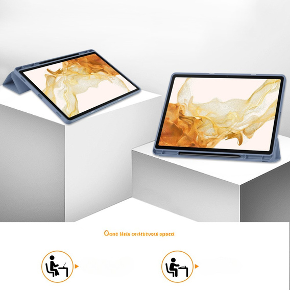 Etui do Samsung Galaxy Tab S10+ Plus, Smartcase z miejscem na rysik, fioletowe