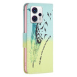 Etui z klapką do Motorola Moto G53 5G / G23 / G13, Wallet, Feather niebieskie / żółte