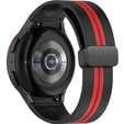 Pasek Silikonowy do Samsung Galaxy Watch 4/5/6 40/42/43/44/45/46/47mm, Czarny / Czerwony