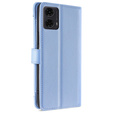 Etui z klapką do Motorola Moto G04 / G24 / G24 Power, Wallet Zipper Pocket, niebieskie
