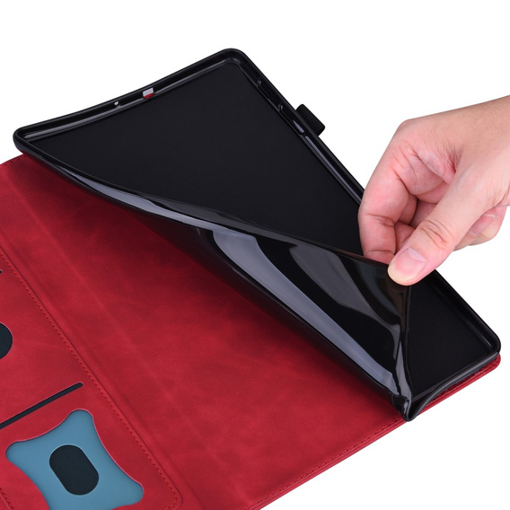 Etui z klapką i kieszeniami na karty do Xiaomi Redmi Pad 2 - Czerwone