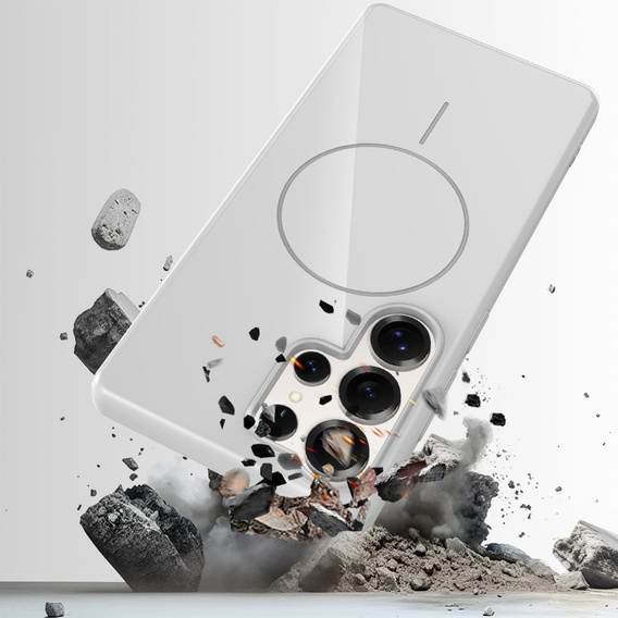 Etui do Samsung Galaxy S25 Ultra, magnetyczne z paskiem – białe