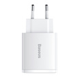 Baseus Compact PD 30W – ładowarka sieciowa z 3 portami (1x USB-C, 2x USB-A), biała