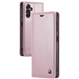 Etui z klapką CASEME do Samsung Galaxy A14 5G, Waxy Textured, różowe