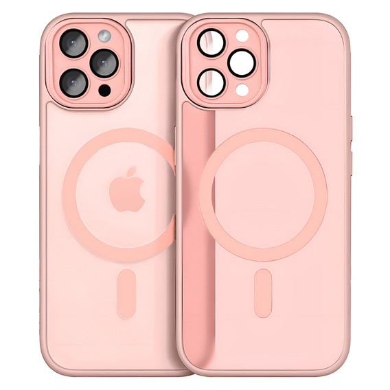 Etui do iPhone 16 Pro, do MagSafe, ERBORD Matt Case, różowy + Szkło na ekran