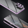 Etui do Samsung Galaxy S22 Ultra, Magnetic Dual Glass, fioletowe