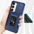 Etui do Samsung Galaxy S24, Slide Lens Lid, Niebieskie